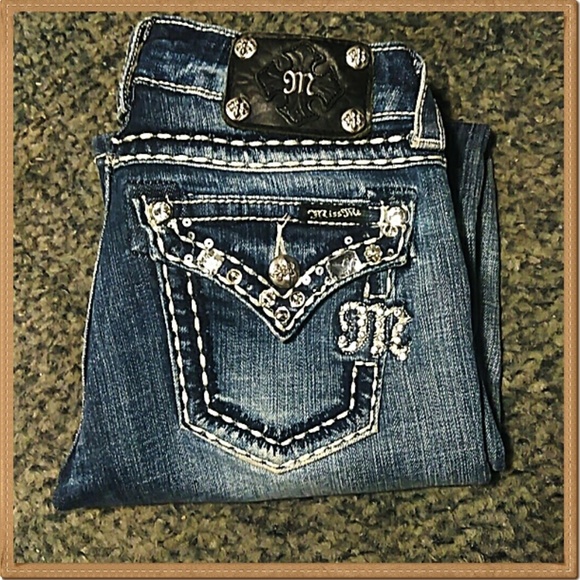 Miss Me Denim - MISS ME 25 Crystal Embellished Distressed Jeans
